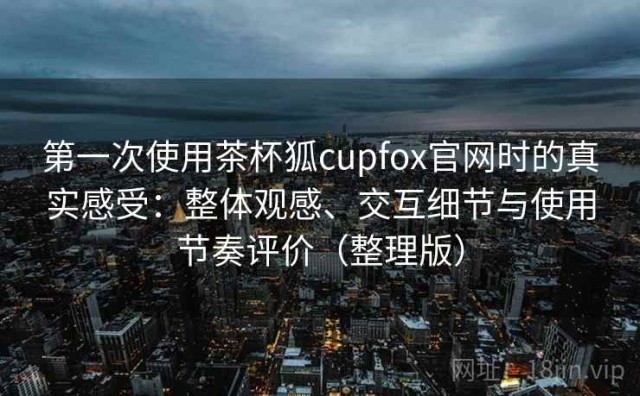 第一次使用茶杯狐cupfox官网时的真实感受：整体观感、交互细节与使用节奏评价（整理版）