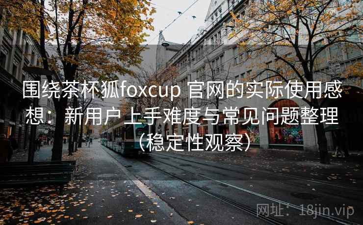 围绕茶杯狐foxcup 官网的实际使用感想：新用户上手难度与常见问题整理（稳定性观察）