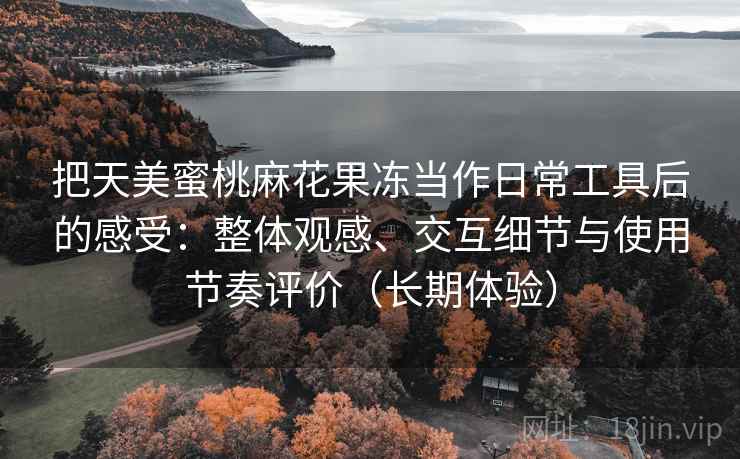 把天美蜜桃麻花果冻当作日常工具后的感受:整体观感、交互细节与使用节奏评价(长期体验) 把天美蜜桃麻花果冻当作日常工具后的感受:整体观感、交互细节与使用节奏评价(长期体验)
